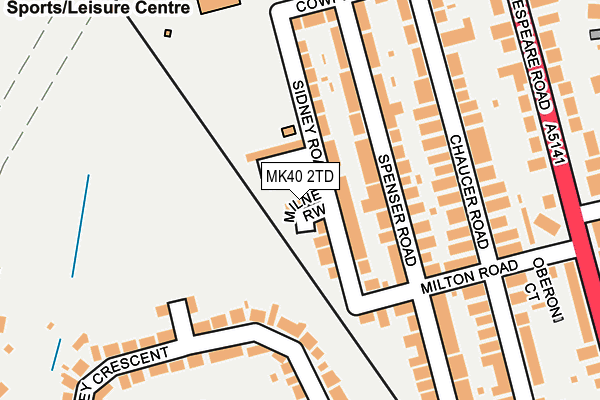 MK40 2TD map - OS OpenMap – Local (Ordnance Survey)