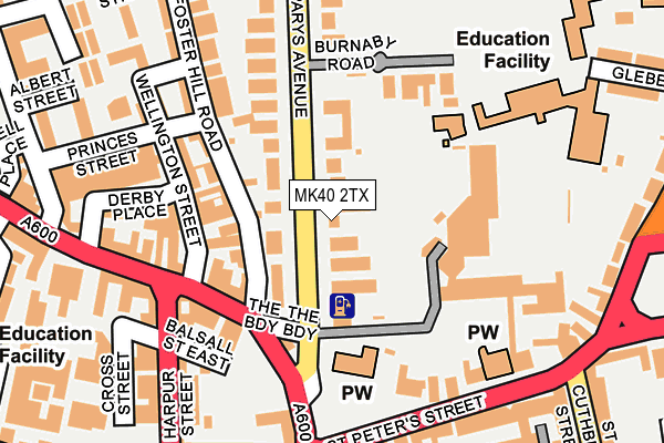 MK40 2TX map - OS OpenMap – Local (Ordnance Survey)