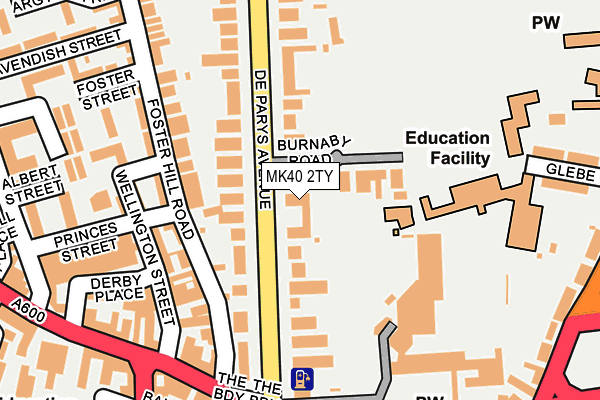 MK40 2TY map - OS OpenMap – Local (Ordnance Survey)