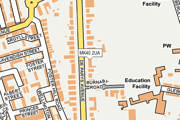 MK40 2UA map - OS OpenMap – Local (Ordnance Survey)