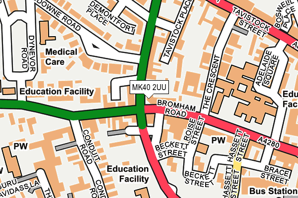MK40 2UU map - OS OpenMap – Local (Ordnance Survey)