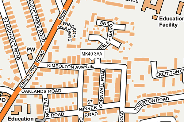 MK40 3AA map - OS OpenMap – Local (Ordnance Survey)