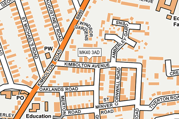 MK40 3AD map - OS OpenMap – Local (Ordnance Survey)