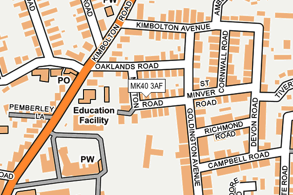 MK40 3AF map - OS OpenMap – Local (Ordnance Survey)