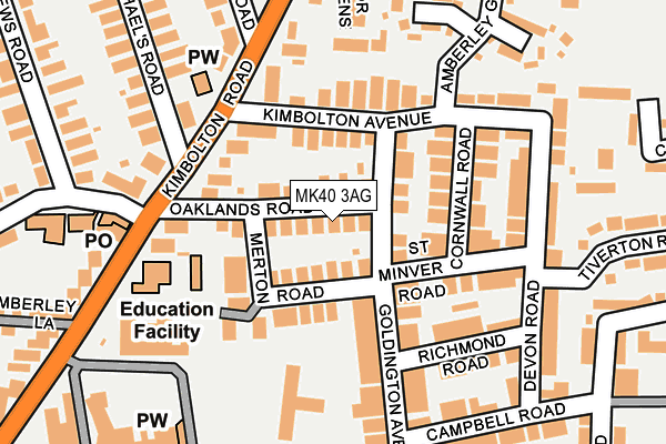 MK40 3AG map - OS OpenMap – Local (Ordnance Survey)