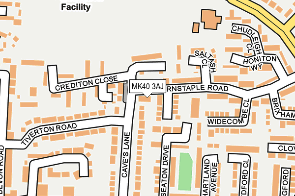 MK40 3AJ map - OS OpenMap – Local (Ordnance Survey)