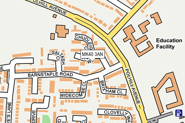 MK40 3AN map - OS OpenMap – Local (Ordnance Survey)