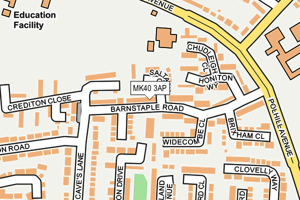 MK40 3AP map - OS OpenMap – Local (Ordnance Survey)