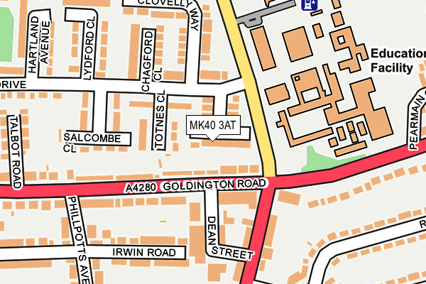 MK40 3AT map - OS OpenMap – Local (Ordnance Survey)