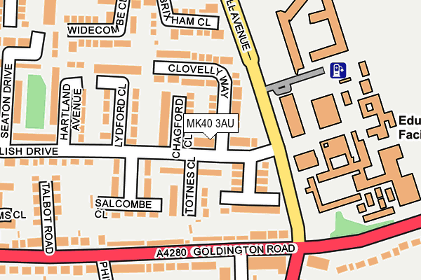 MK40 3AU map - OS OpenMap – Local (Ordnance Survey)