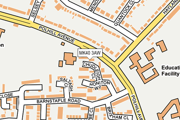 MK40 3AW map - OS OpenMap – Local (Ordnance Survey)