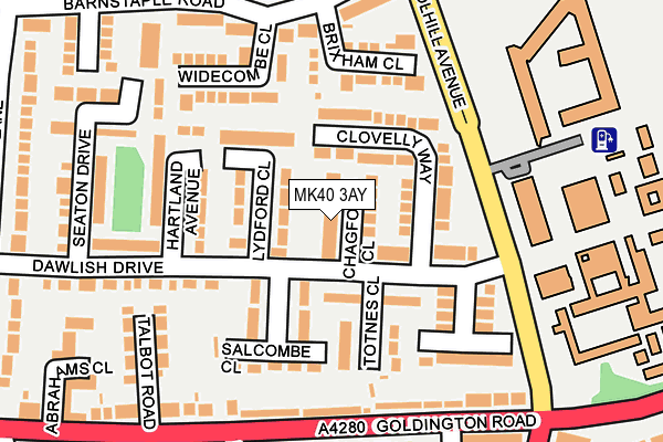 MK40 3AY map - OS OpenMap – Local (Ordnance Survey)