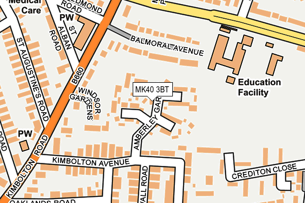 MK40 3BT map - OS OpenMap – Local (Ordnance Survey)