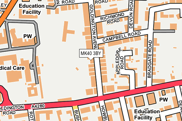 MK40 3BY map - OS OpenMap – Local (Ordnance Survey)