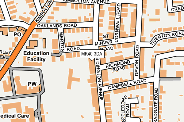 MK40 3DA map - OS OpenMap – Local (Ordnance Survey)