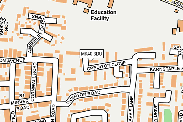 MK40 3DU map - OS OpenMap – Local (Ordnance Survey)