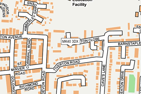 MK40 3DX map - OS OpenMap – Local (Ordnance Survey)