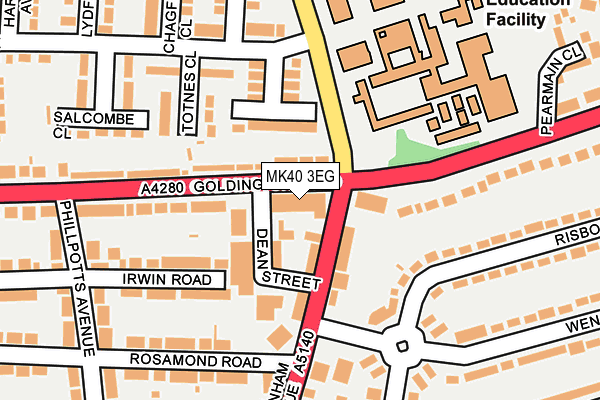 MK40 3EG map - OS OpenMap – Local (Ordnance Survey)