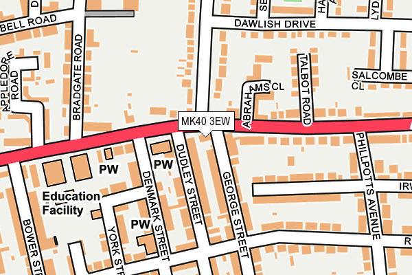 MK40 3EW map - OS OpenMap – Local (Ordnance Survey)