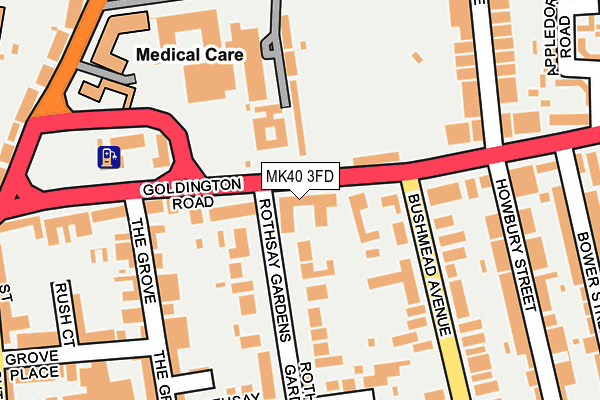 MK40 3FD map - OS OpenMap – Local (Ordnance Survey)