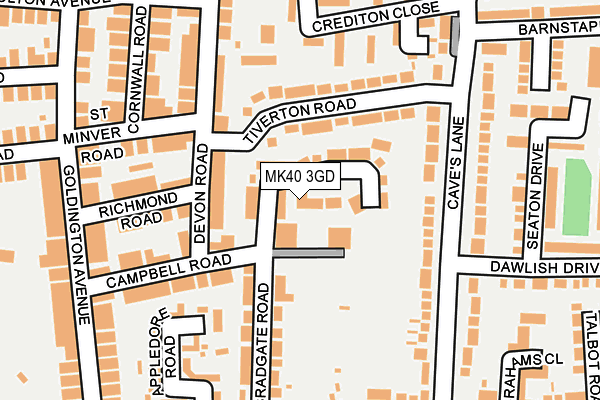 MK40 3GD map - OS OpenMap – Local (Ordnance Survey)