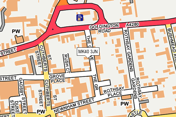 MK40 3JN map - OS OpenMap – Local (Ordnance Survey)