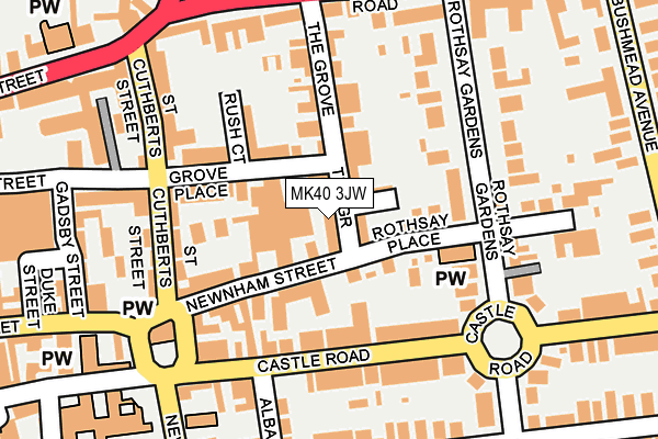 MK40 3JW map - OS OpenMap – Local (Ordnance Survey)