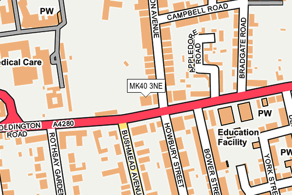 MK40 3NE map - OS OpenMap – Local (Ordnance Survey)