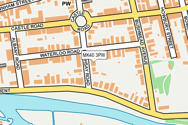 MK40 3PW map - OS OpenMap – Local (Ordnance Survey)