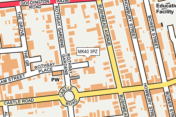 MK40 3PZ map - OS OpenMap – Local (Ordnance Survey)