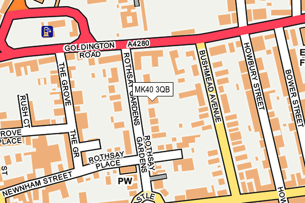 MK40 3QB map - OS OpenMap – Local (Ordnance Survey)