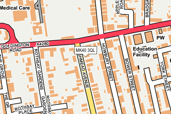 MK40 3QL map - OS OpenMap – Local (Ordnance Survey)