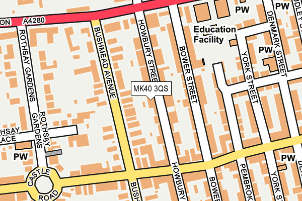 MK40 3QS map - OS OpenMap – Local (Ordnance Survey)