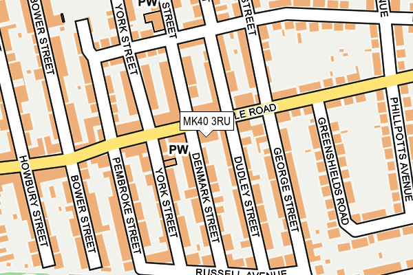 MK40 3RU map - OS OpenMap – Local (Ordnance Survey)