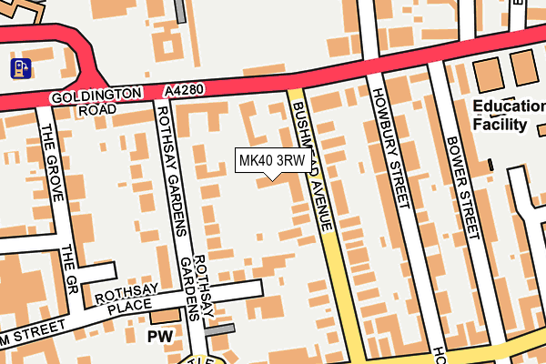 MK40 3RW map - OS OpenMap – Local (Ordnance Survey)