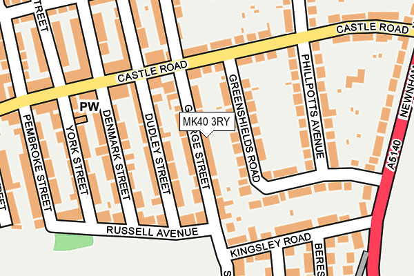 MK40 3RY map - OS OpenMap – Local (Ordnance Survey)