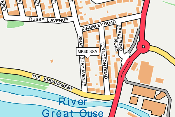 MK40 3SA map - OS OpenMap – Local (Ordnance Survey)