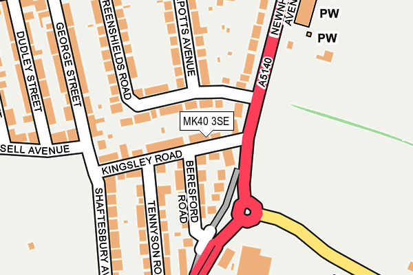 MK40 3SE map - OS OpenMap – Local (Ordnance Survey)