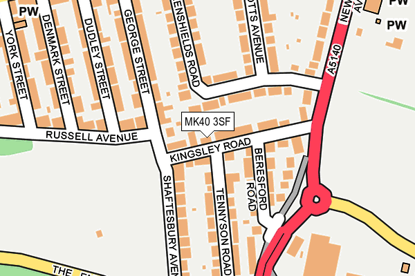 MK40 3SF map - OS OpenMap – Local (Ordnance Survey)