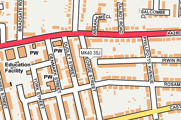 MK40 3SJ map - OS OpenMap – Local (Ordnance Survey)