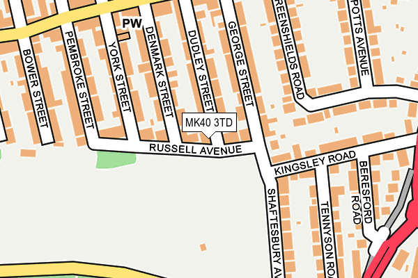 MK40 3TD map - OS OpenMap – Local (Ordnance Survey)