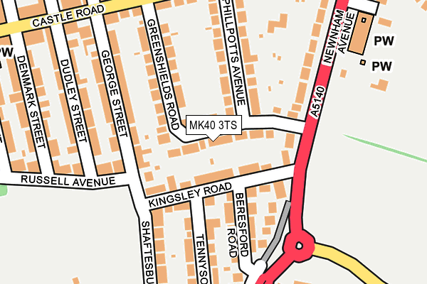 MK40 3TS map - OS OpenMap – Local (Ordnance Survey)