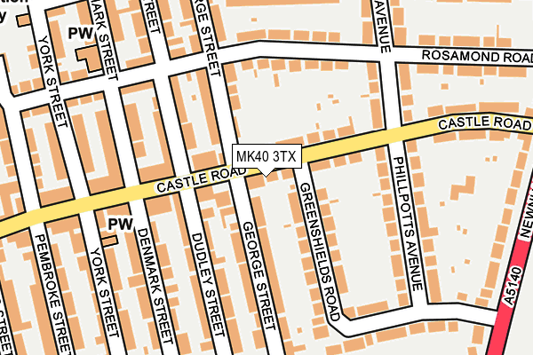 MK40 3TX map - OS OpenMap – Local (Ordnance Survey)