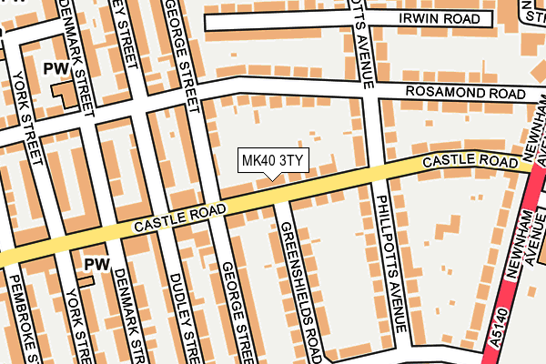 MK40 3TY map - OS OpenMap – Local (Ordnance Survey)