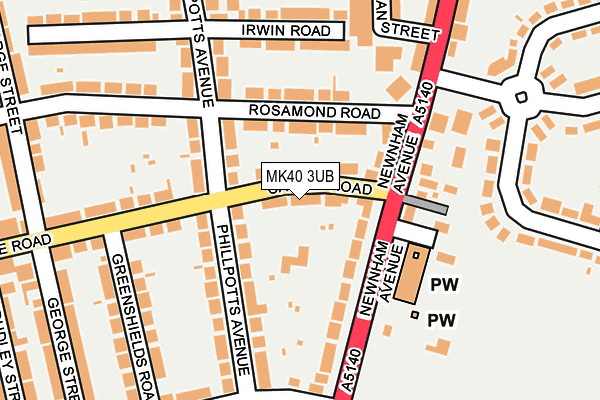 MK40 3UB map - OS OpenMap – Local (Ordnance Survey)