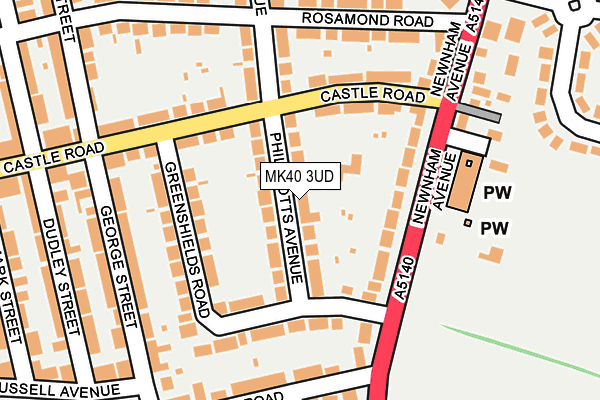 MK40 3UD map - OS OpenMap – Local (Ordnance Survey)