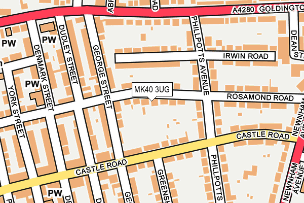 MK40 3UG map - OS OpenMap – Local (Ordnance Survey)