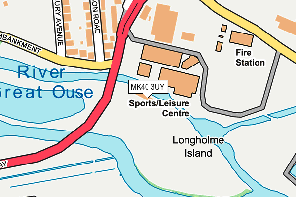 MK40 3UY map - OS OpenMap – Local (Ordnance Survey)