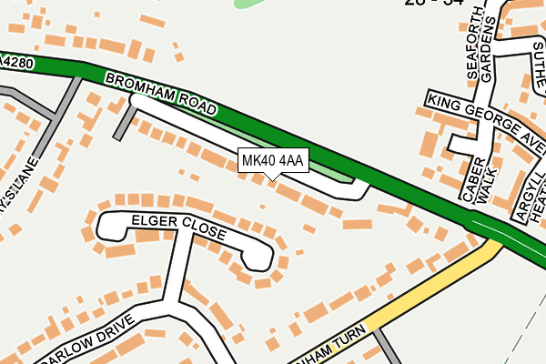 MK40 4AA map - OS OpenMap – Local (Ordnance Survey)