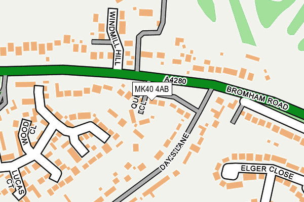 MK40 4AB map - OS OpenMap – Local (Ordnance Survey)